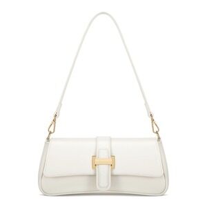 Shoulder Bag for Women Small Handbag Hobo Purses, Retro Clutch Leather Off White
